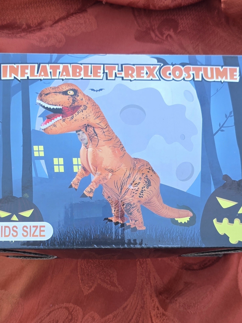 Kids Inflatable Orange T-Rex Costume - Fun Dino Halloween Outfit